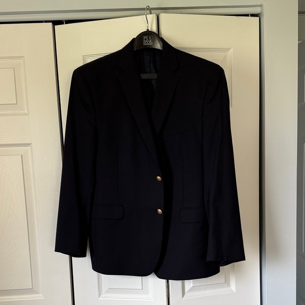 Jos. A. Bank Navy Blazer with Gold Buttons